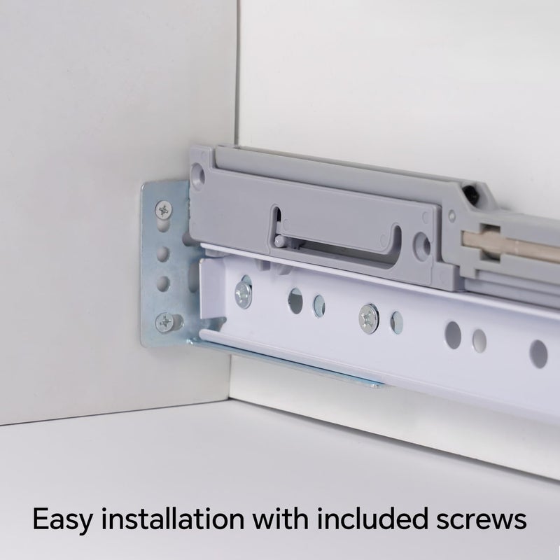 Molvyan Face Frame Rear Mounting Brackets 5 Pairs for Drawer Slide Cabinet Drawer Guides Slides Rails Bracket for Face Frame Install, with Screws - Image 3